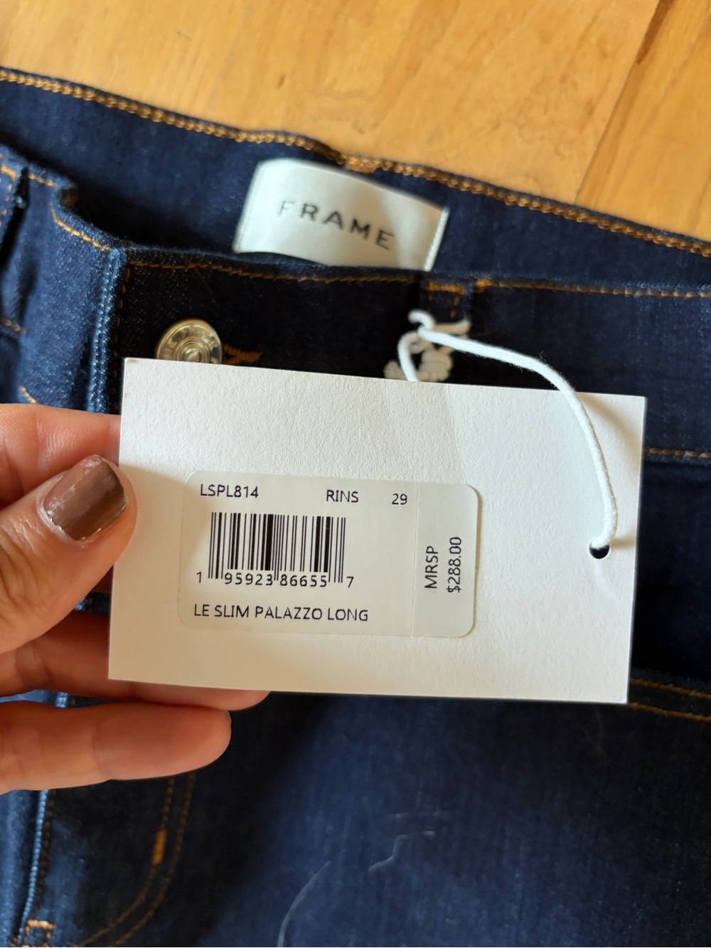 Frame Denim Wide-Leg Jeans in Dark Blue! New! MSRP $288 - Picture 2 of 6